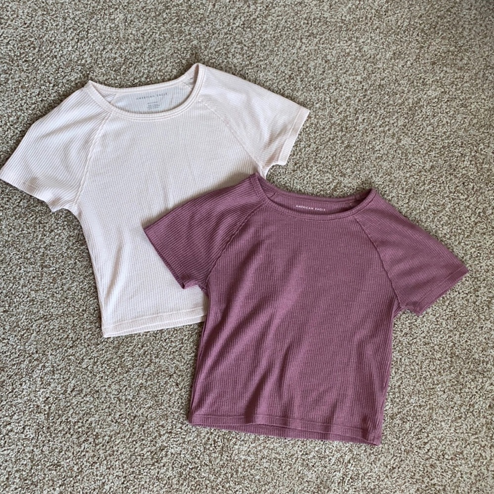 American Eagle Cropped Tees, Size XS